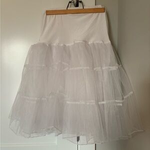 White Tulle Petticoat Slip Skirt